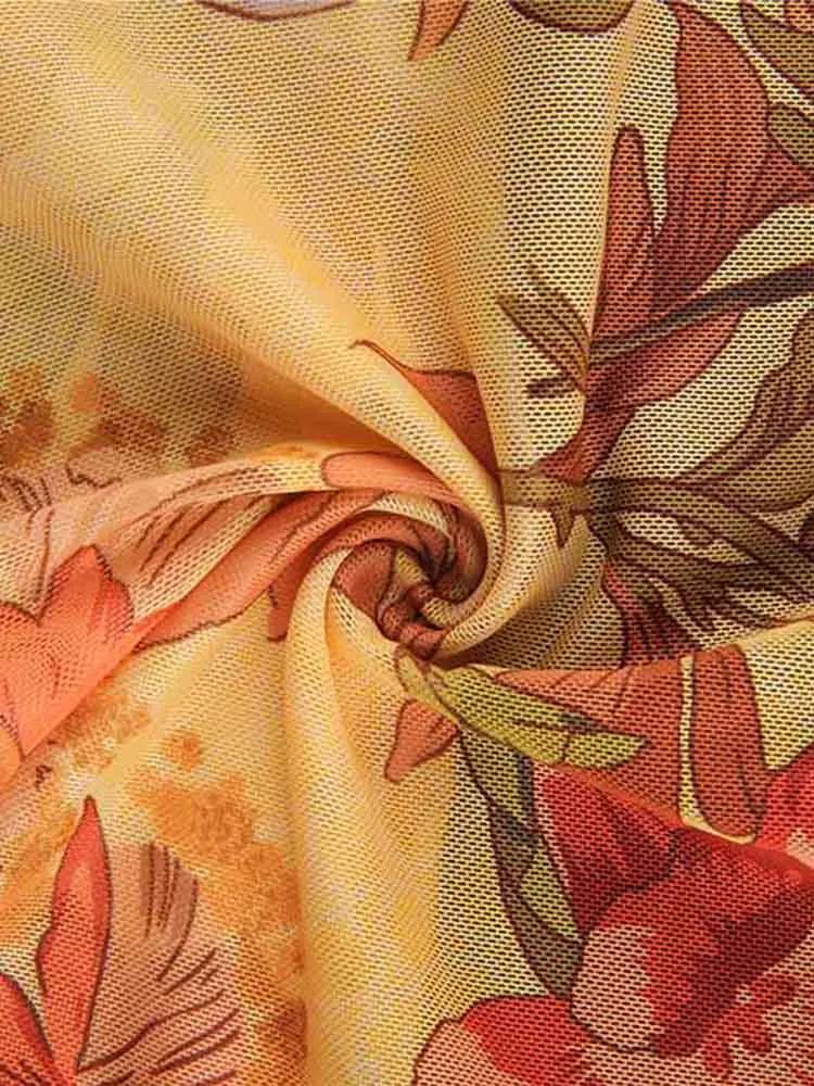 Y2K – T-shirt à fleurs transparentes en maille, Vintage, col licou, sans manches, Slim Fit, haut cou