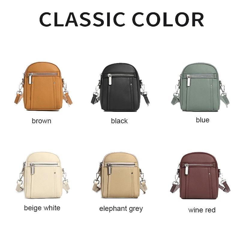 2025 nouvelles dames mode polyvalent Mini sac Mobile filles en cuir véritable porte-monnaie femmes d