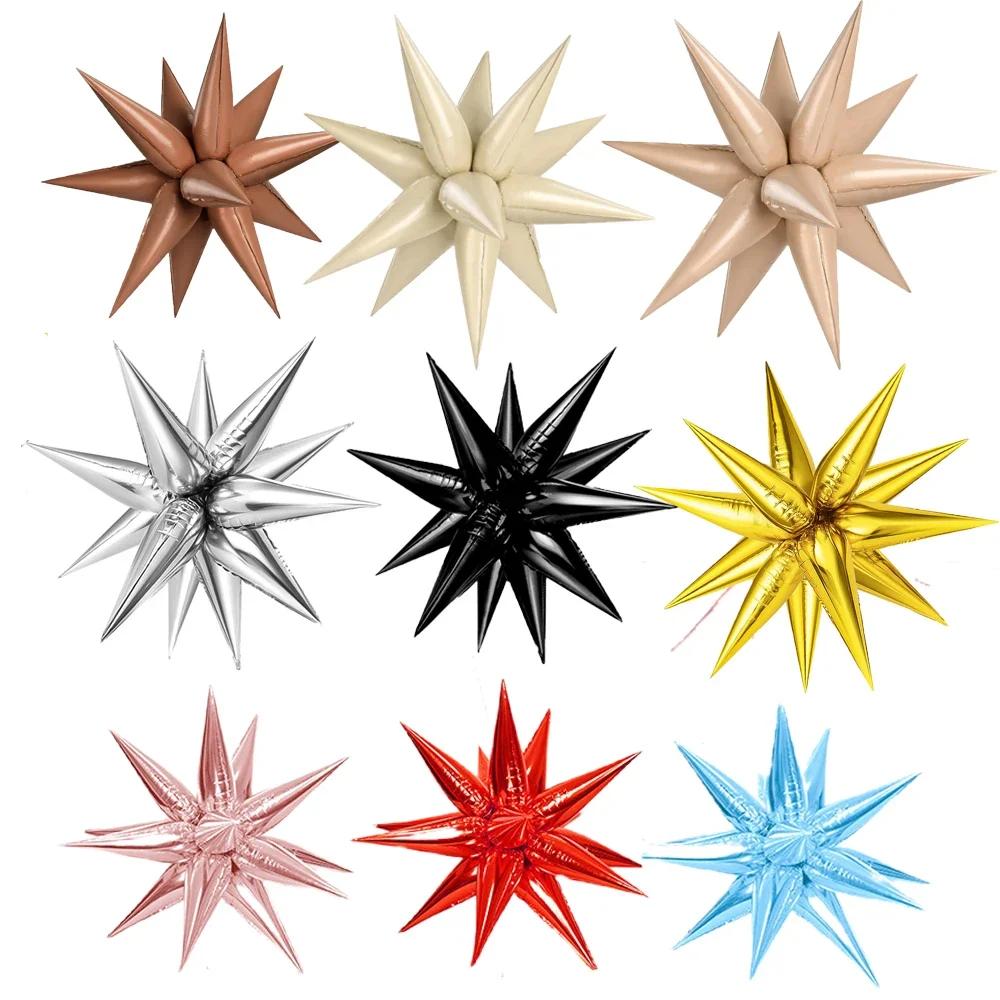 6/12 pièces noir argent coloré gouttelette d'eau ballon Explosion étoile feuille ballons pour annive