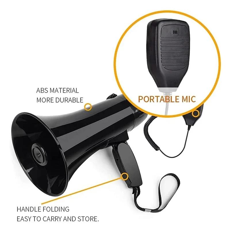Haut-parleur mégaphone Portable, puissance 35 watts, Bullhorn PA avec Microphone portatif détachable