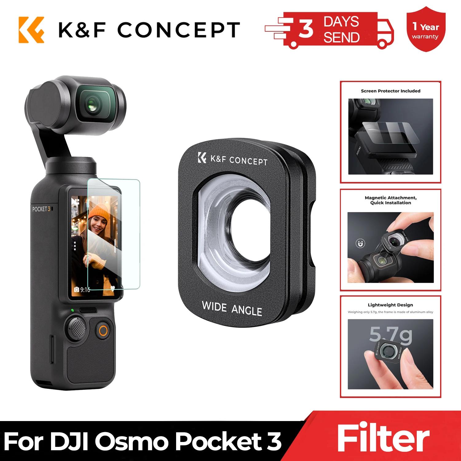 Filtre grand angle magnétique K&F CONCEPT pour DJI Osmo Pocket 3, accessoires de protection pour obj