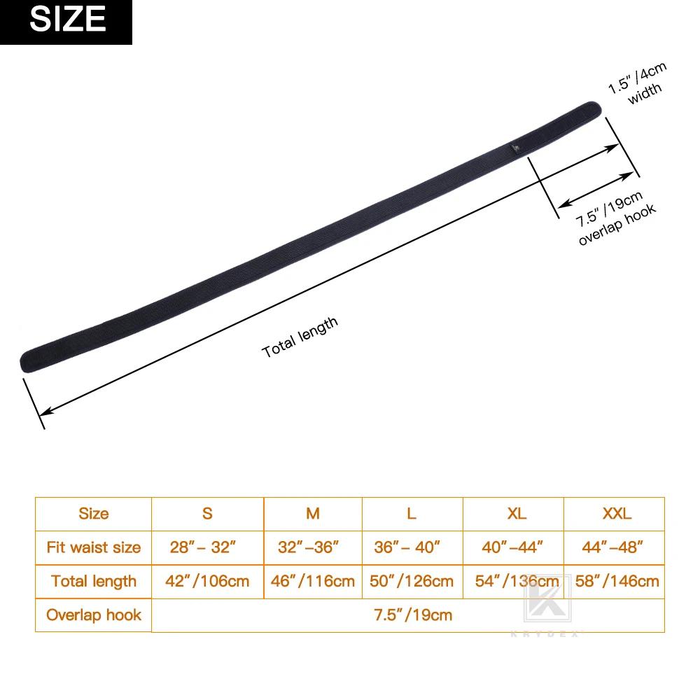 KRYDEX – ceinture de doublure intérieure sans boucle tactique, 1.5 pouces, doublure à boucle en Nylo