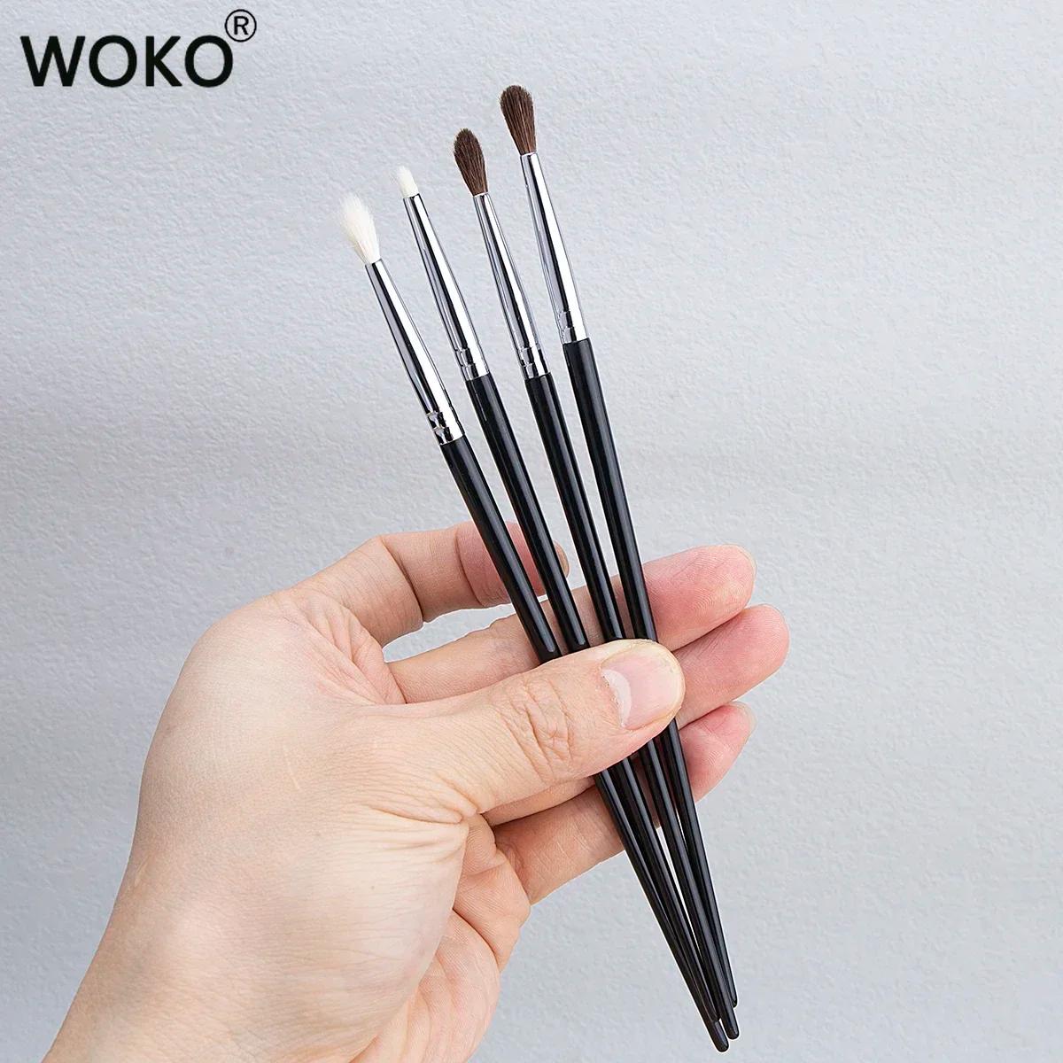 Petit pinceau à plis, Mini pinceau de maquillage pour mélange de fard à paupières pointu, poils de c