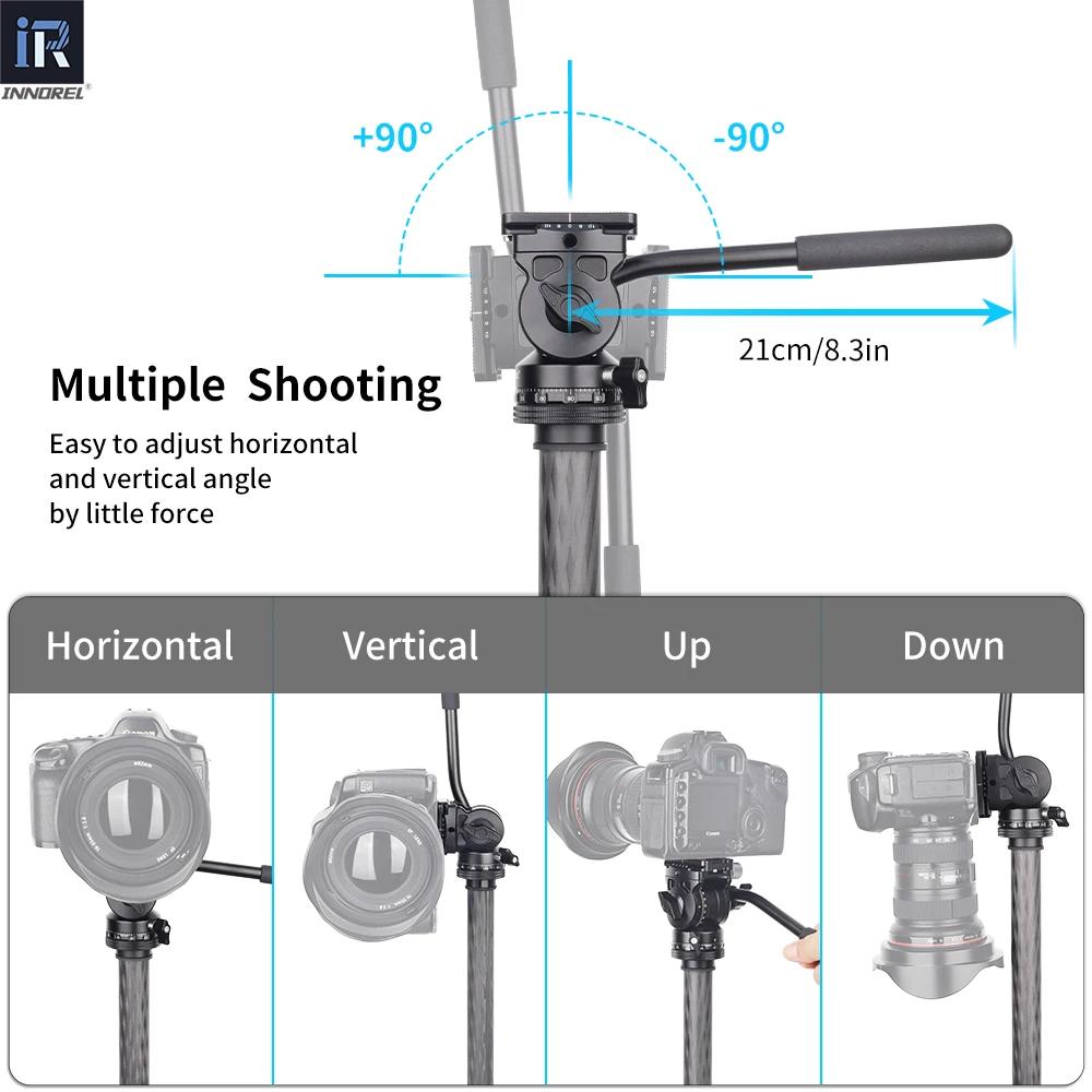 INNOREL F10/F20 Mini tête d'inclinaison de tête fluide de trépied, tête de trépied vidéo de caméra e