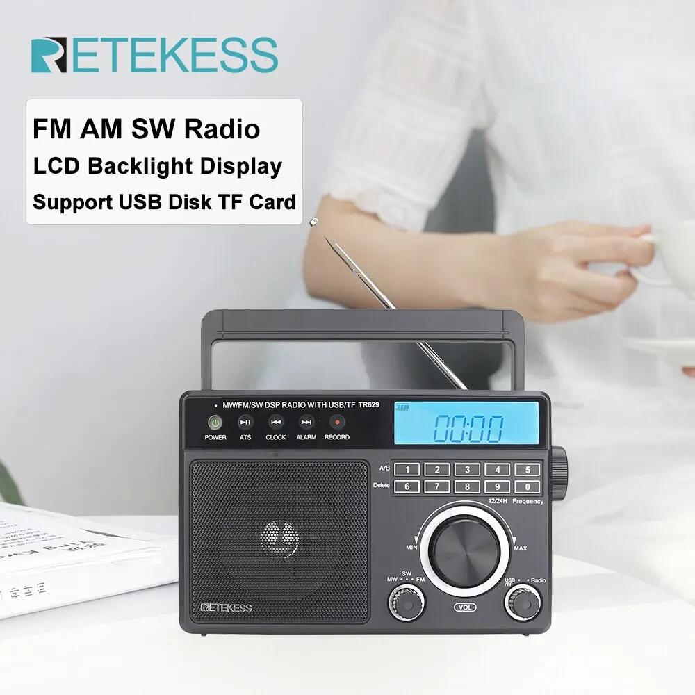 Retekess TR629 AM FM SW DSP Radio numérique Portable rétro-éclairage écran LCD haut-parleur de Volum