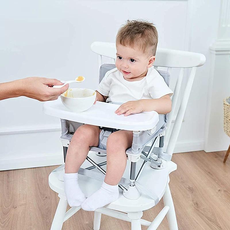 Chaise de salle à manger Portable pliable pour bébé, avec plaque, ceinture de sécurité, chaise de pl