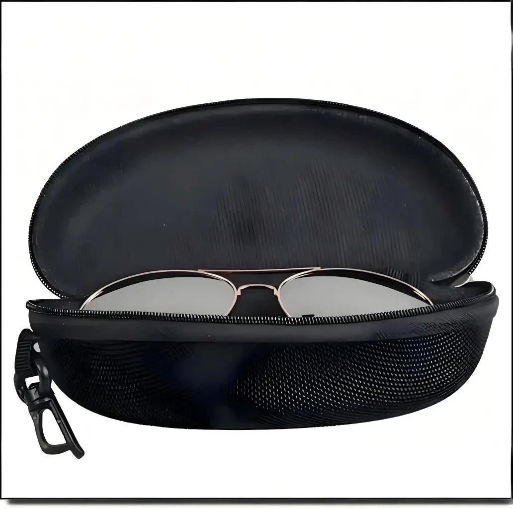 Boîte à lunettes Anti-lunettes de sport, boîte à fermeture éclair EVA, boîte à lunettes en tissu Oxf