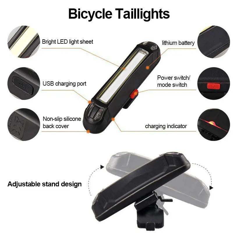 Lumière de vélo USB Rechargeable vtt lampe avant phare lampe de poche éclairage de vélo lampe de poc