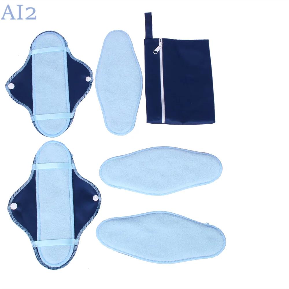 Ensemble de serviettes hygiéniques super absorbantes réutilisables, tampons menstruels doux et lavab