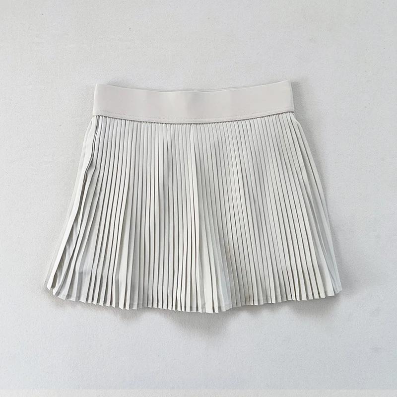 Short de yoga de sport élastique, short de sport de fitness, jupes de tennis plissées, mini-jupes, j