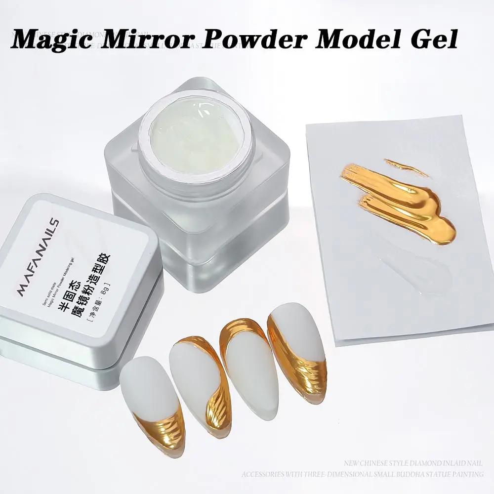 Poudre de miroir magique semi-solide, Gel de modélisation 3D, photothérapie transparente, colle pour