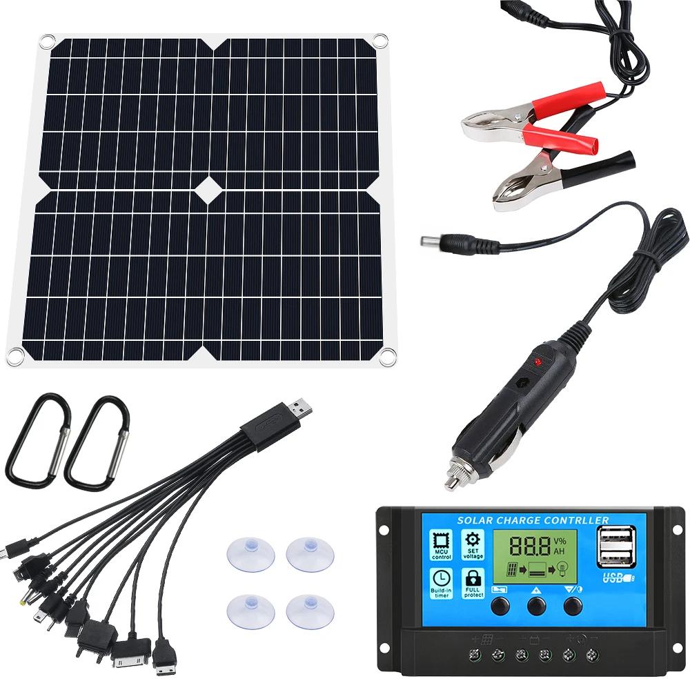 Kit de panneau solaire flexible, contrôleur de chargeur injuste de batterie, système d'éclairage dom