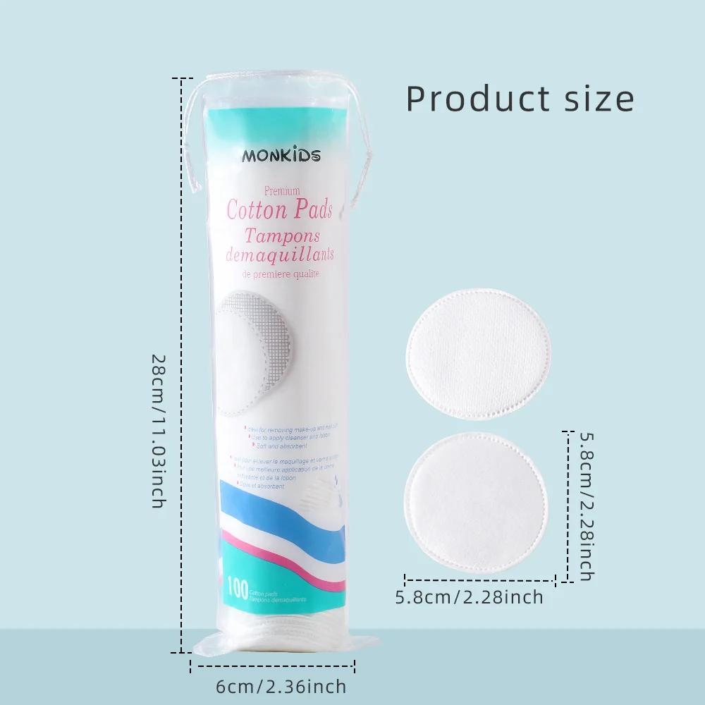 Tampons démaquillants circulaires doux et respirants, 100 pièces, tampons en coton texturés double f