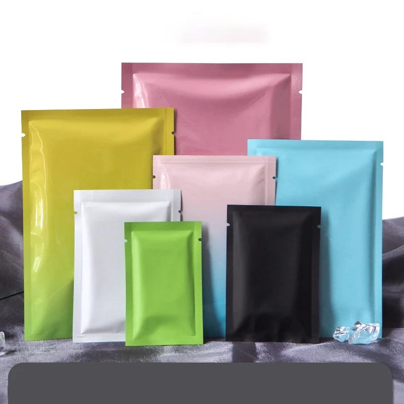 TETP 100 pièces petit Film d'aluminium coloré sac ouvert supérieur poudre thermoscellée bonbons thé 