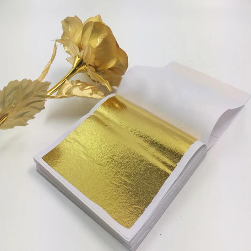 100 pièces Imitation or argent cuivre feuille papiers feuille flocon feuilles de dorure pour ongles 