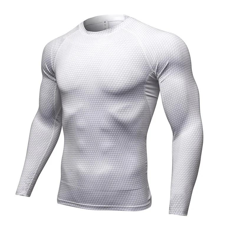 Chemise manches longues Homme élastique séchage rapide - T-Shirt gymnastique serré - Sous-vêtements athlétiques entraînement