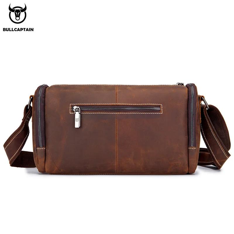 BULLCAPTAIN-Sac rétro en cuir de cheval pour homme, sacoche de bonne qualité, nouvelle collection 20