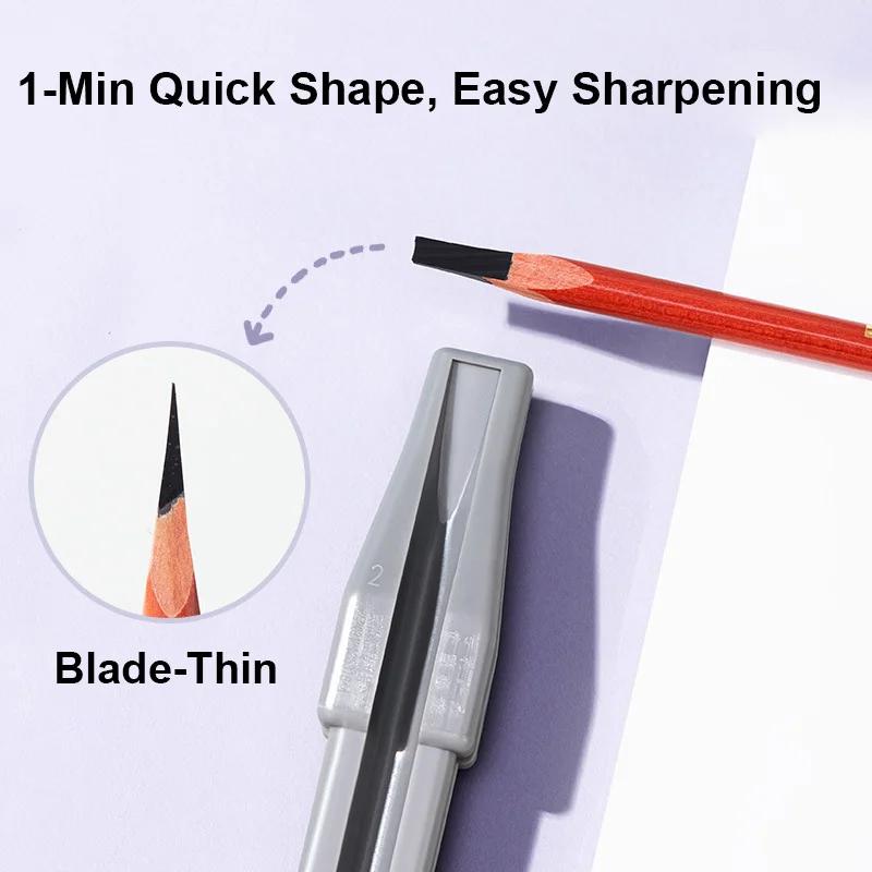 Taille-crayon à sourcils en bois pour pointe biseautée, sans noyau cassé, taille-crayon manuel facil