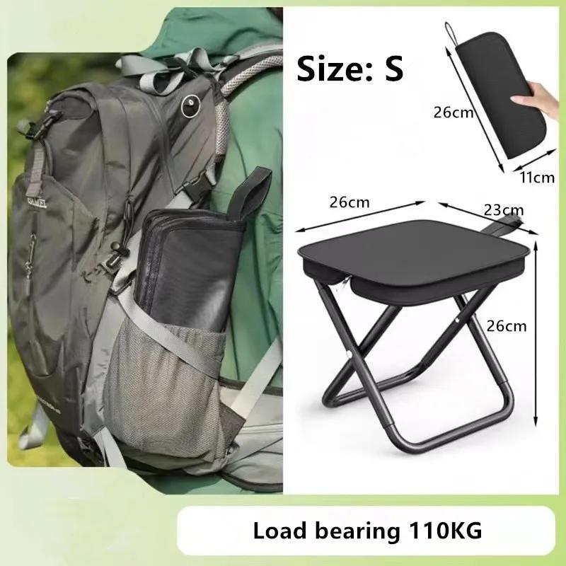 Chaise pliante multifonctionnelle portable, tabouret de pêche, ultra léger, extérieur, pique-nique, 