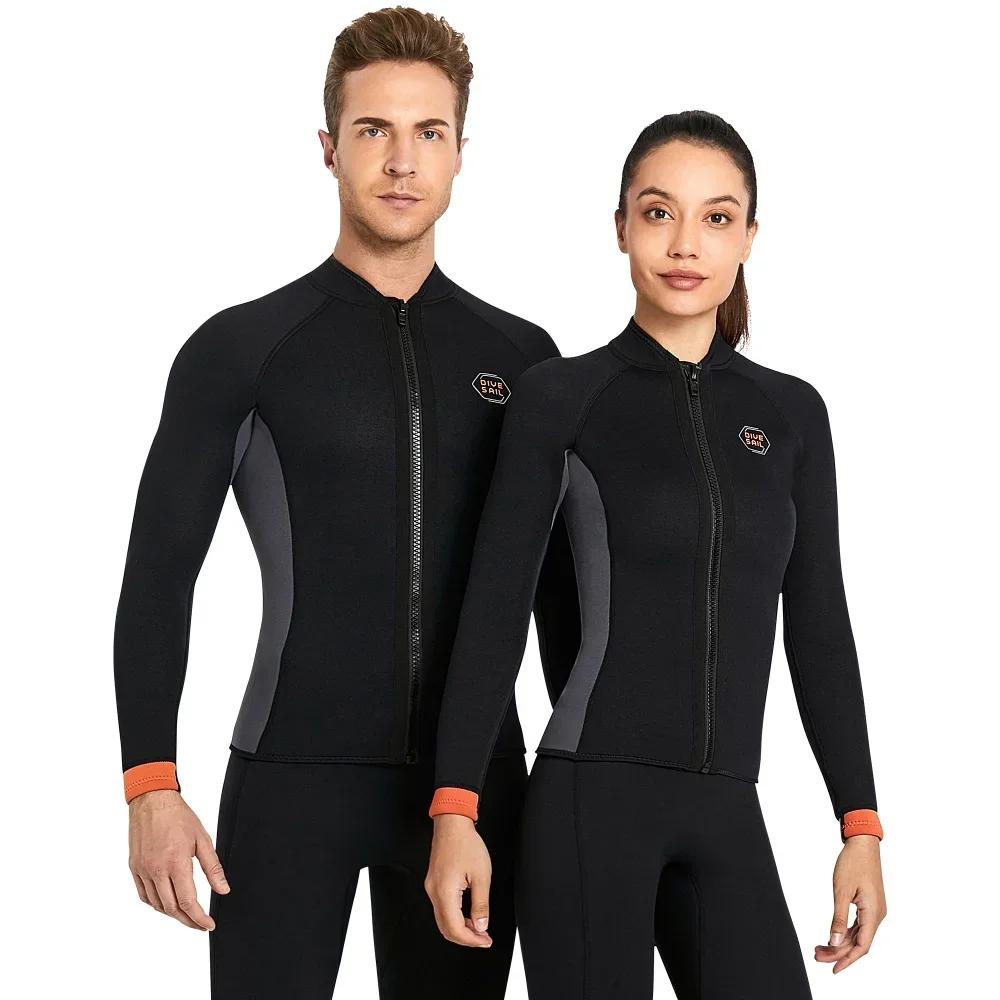 3mm néoprène hommes combinaison de plongée manteau adulte femmes à manches longues hauts de plongée 