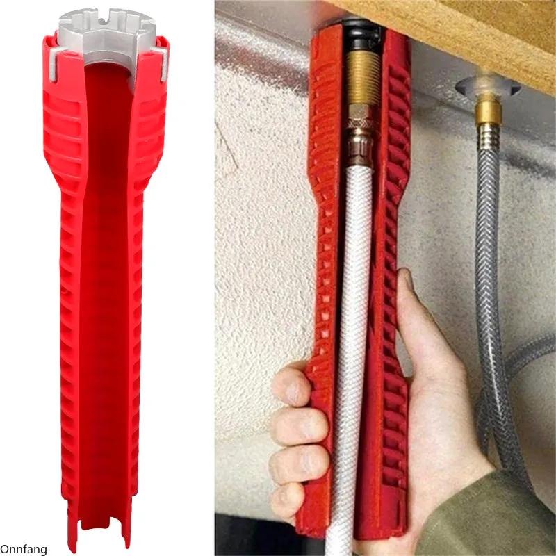 Clé à Cannelure Antidérapante, Kit 8 en 1, Outil pour Réparation d'Évier de Cuisine pour Montage de 