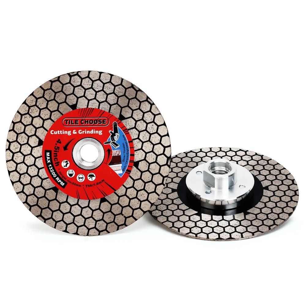 Casaverde D115mm/125mm diamant disque de coupe carrelage, lame de meulage en porcelaine avec bride a