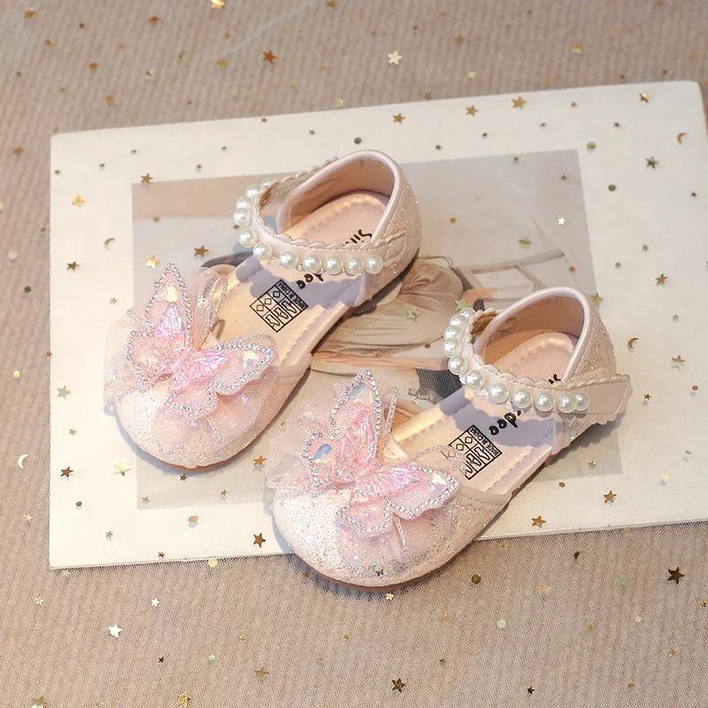 Chaussures habillées chics pour filles, pour fête de mariage, paillettes scintillantes avec strass, 