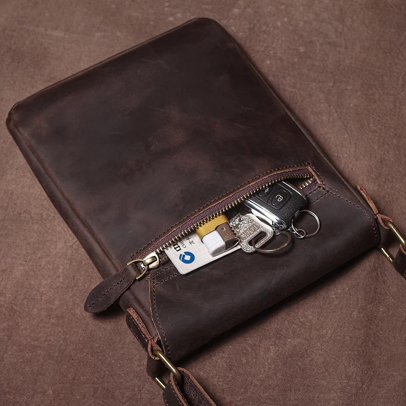 GURO-Sac à Bandoulière en Cuir group pour Homme, Haute Qualité, Élingue, Cheval, Peau de Vache, Mess