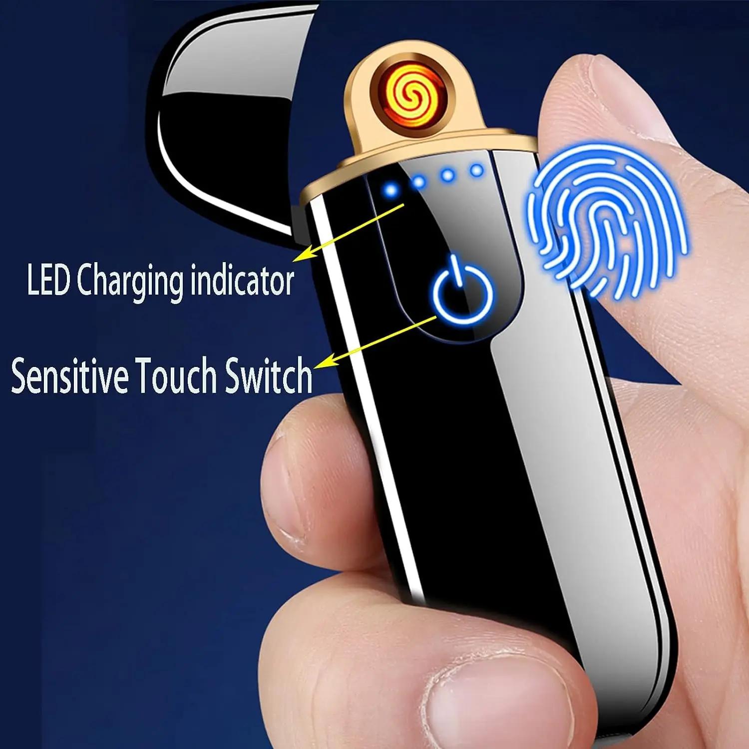 Briquet électronique intelligent avec indicateur de puissance, aste par USB, compatible avec Touch V