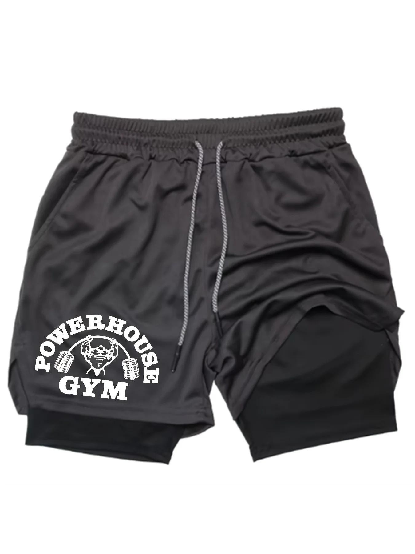 Short de sport à séchage rapide pour hommes, pantalon de Fitness 2 en 1, short d'exercice de course,