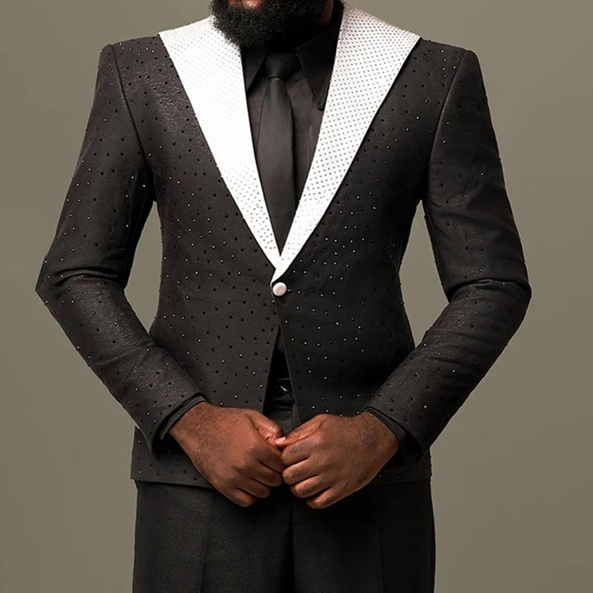 Costumes de mariage de luxe personnalisés pour hommes, ensembles 2 pièces, smokings de marié, blazer