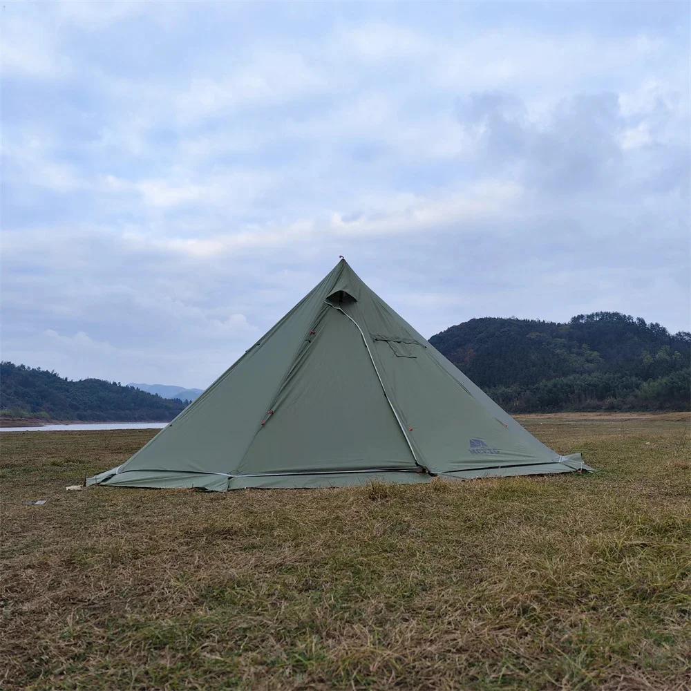 500PRO Tipi tente chaude avec poêle ignifuge Jack 5 ~ 8 personnes télescopes pour équipe familiale s