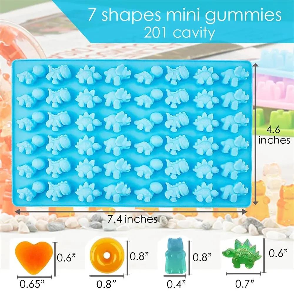Moules ours gommeux en Silicone, Mini moule à bonbons au chocolat pour enfant avec 2 compte-gouttes 