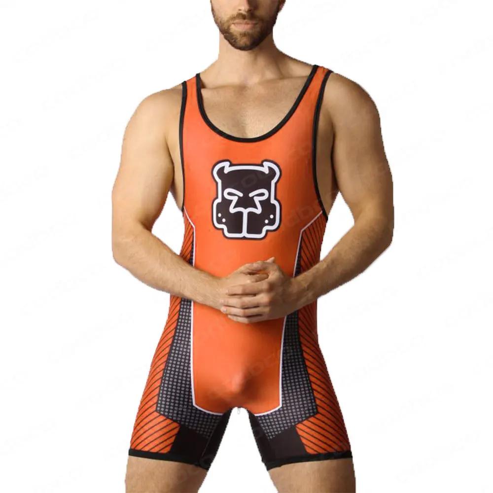 Nouveau costume de lutte Singlet pour hommes une pièce body boxe Triathlon combinaison élastique Lyc