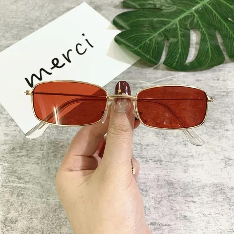 Lunettes de soleil ovales rétro pour femmes, rectangulaires en métal, classiques, bonbons, documents