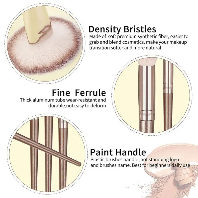 Ensemble de pinceaux de maquillage, 3 à 20 pièces, pour fond de teint, surligneur, fard à paupières,