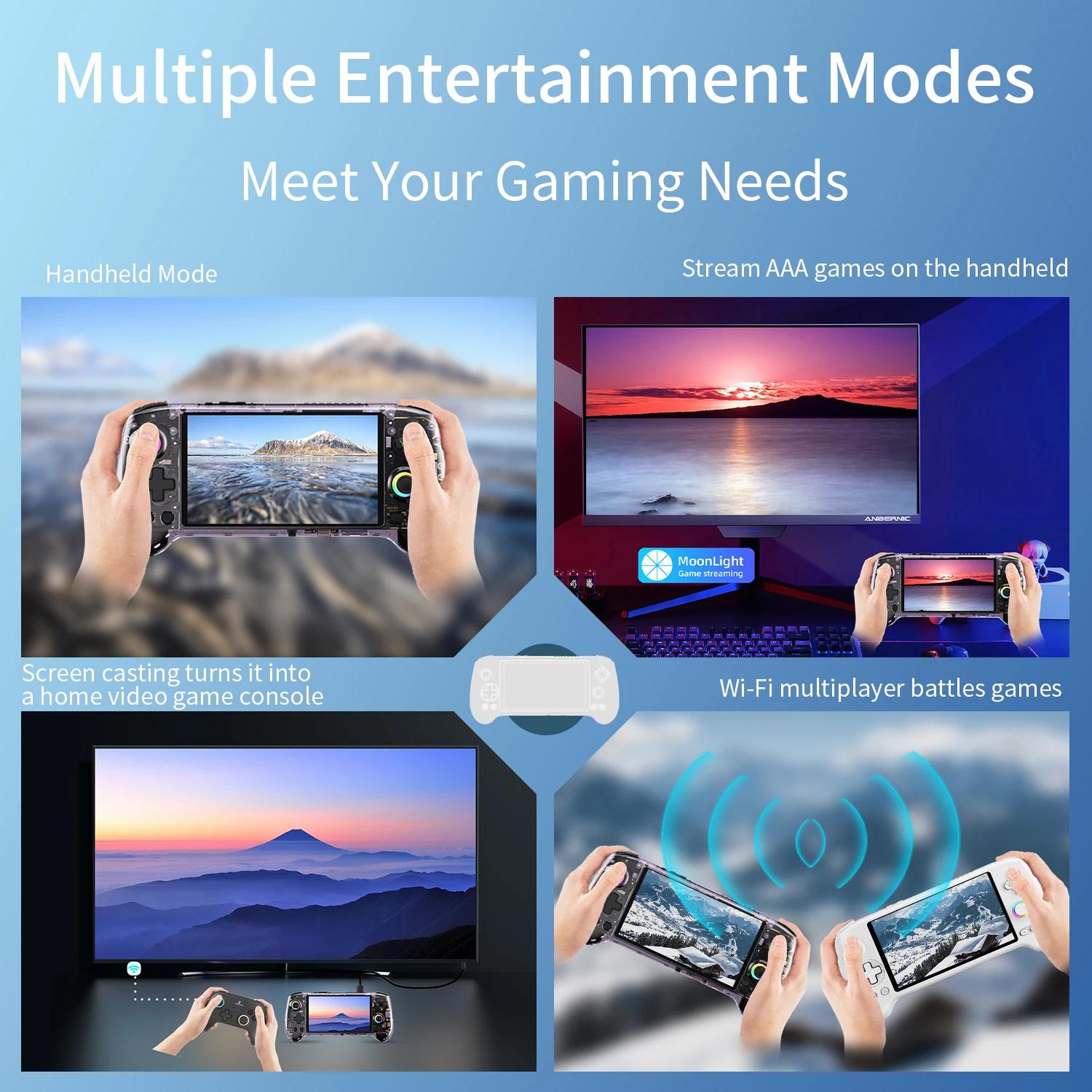 ANBERNIC – Console de jeu portable RG557, écran AMOLED de 5.48 pouces, dimension 8300, lecteur vidéo
