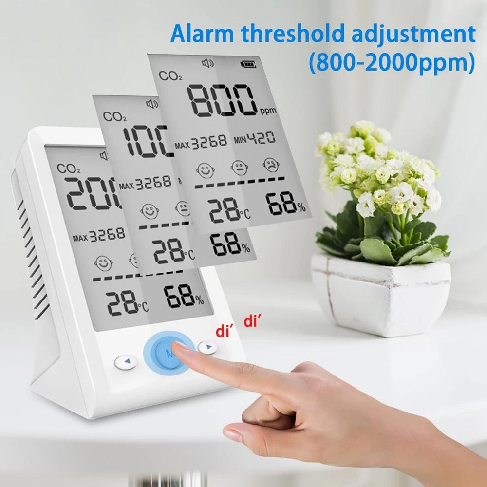 NDIR Co2 mètre alarme température humidité détecteur 3 en 1 moniteur de qualité de l'air analyseur d