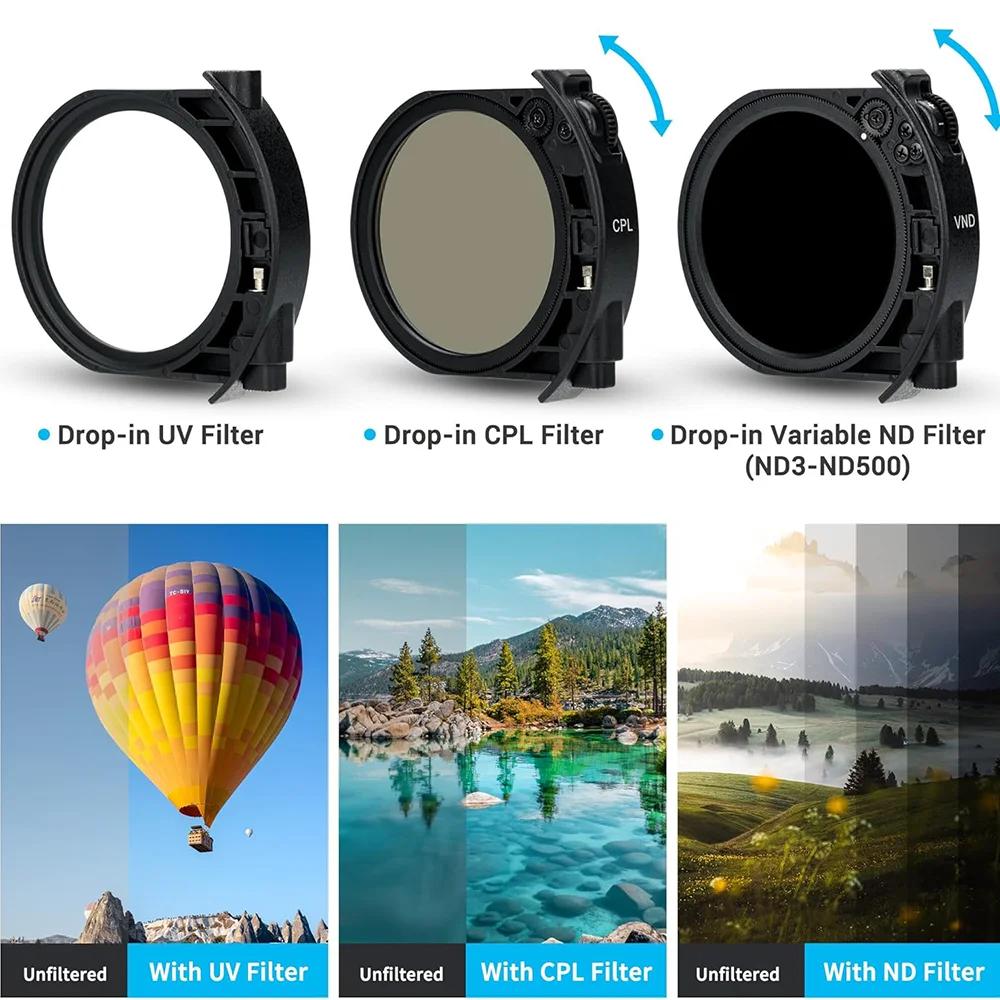 JJC EF-EOS R adaptateur de montage d'objectif à mise au point automatique avec filtre UV VND CPL pou
