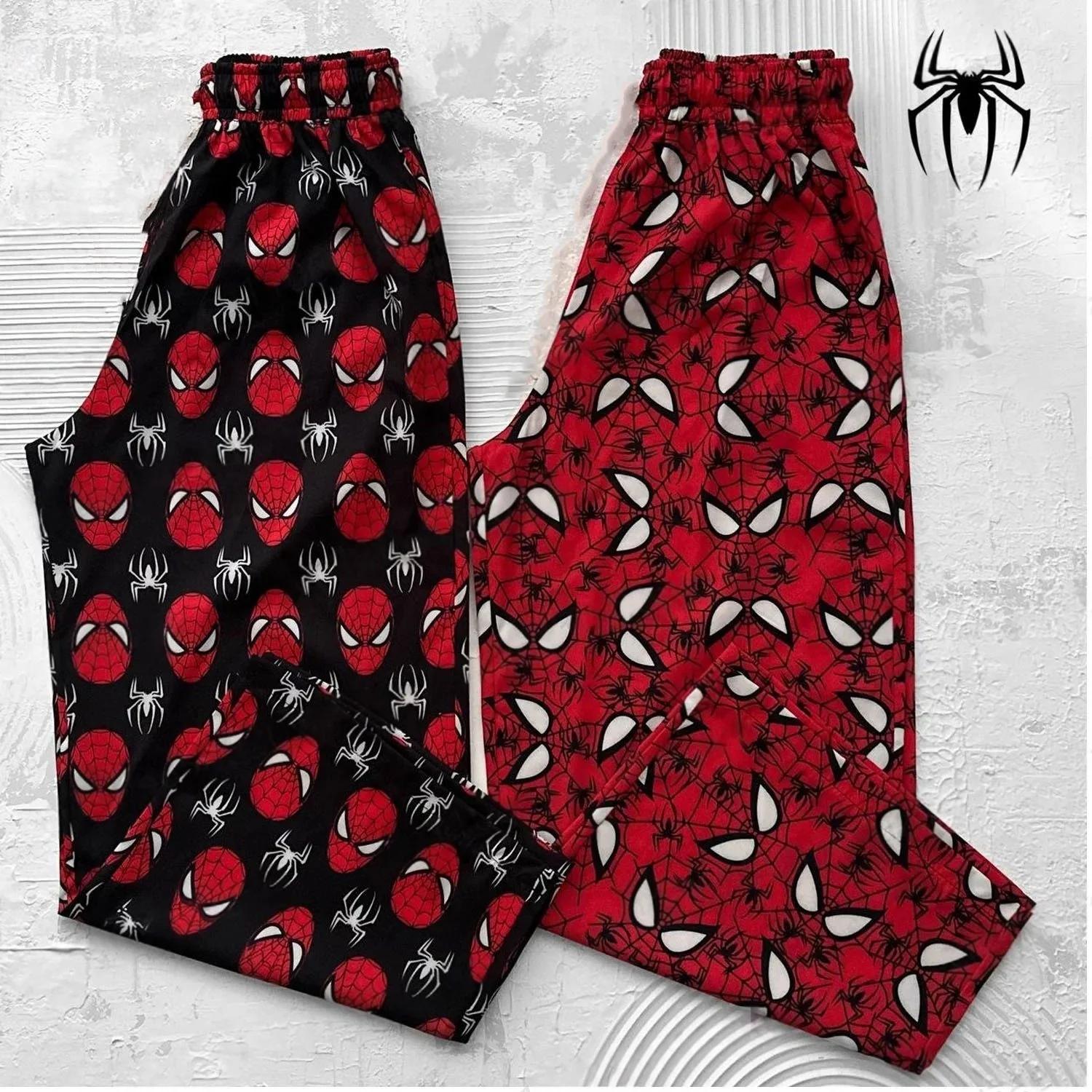 Pantalon imprimé Spider-Man 2026 pour couple, pantalon de pyjama pour adulte, super-héros rouge et n