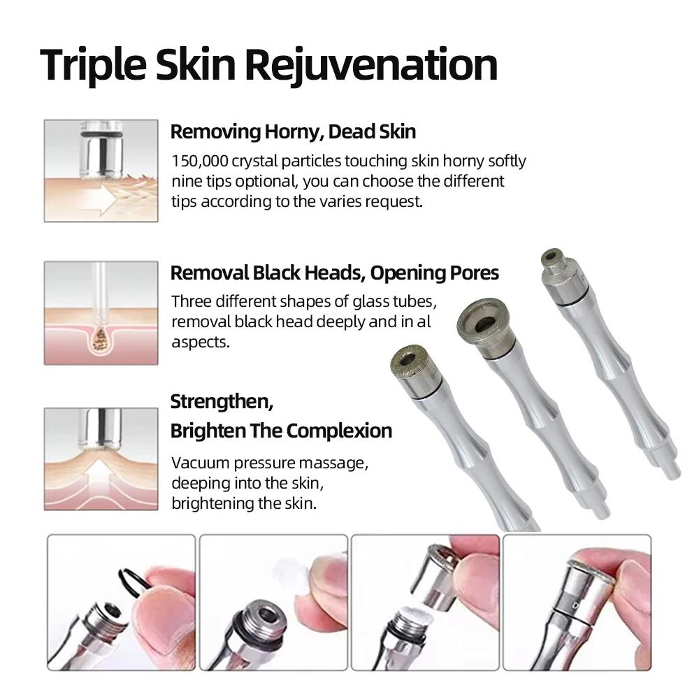 Machine de beauté 3 en 1Diamond MicrodermDelhi, vaporisateur d'eau, extinction sous vide, anti-rides