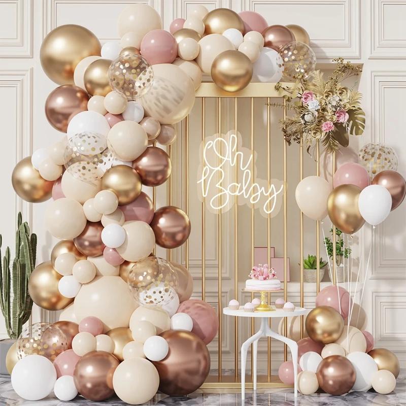 Kit d'arc de guirlande de ballons, décoration de fête d'anniversaire pour fille, ballon en aluminium