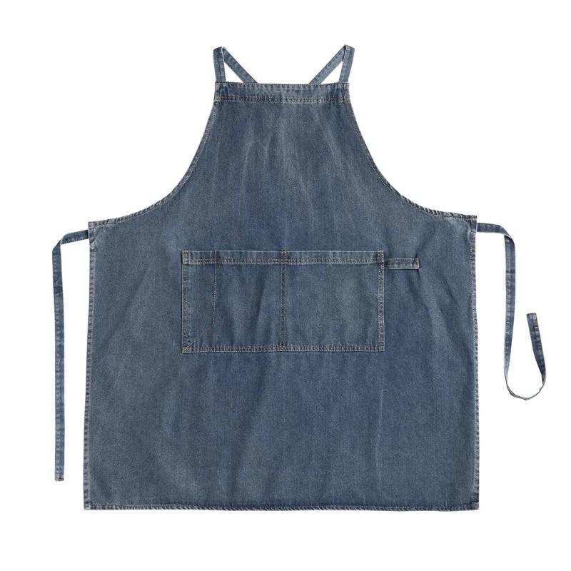 Tablier en Denim coton toile coréenne antisalissure nettoyage à domicile cuisine vêtements de travai