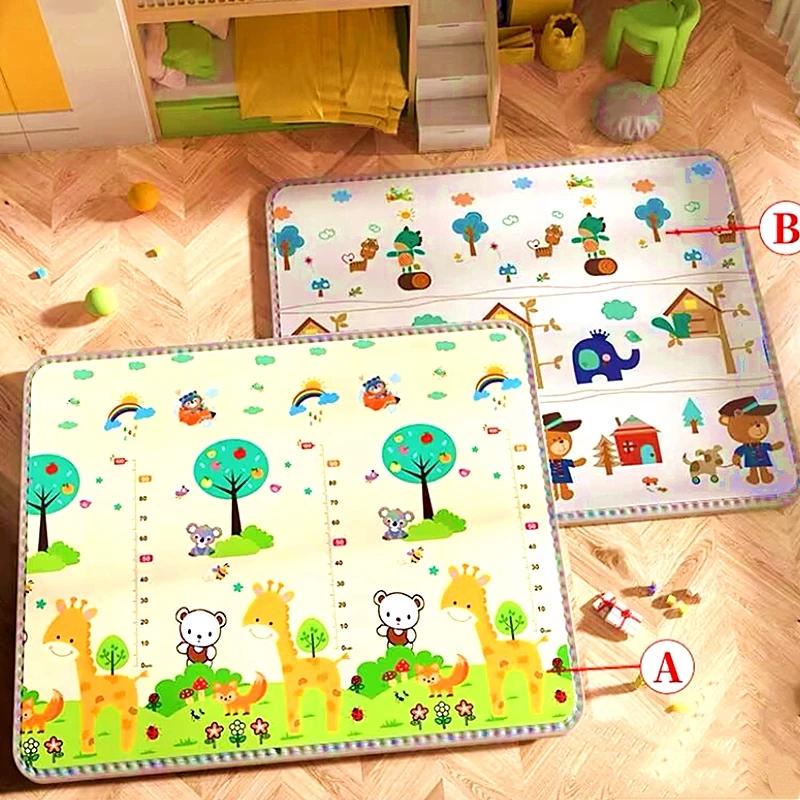 Tapis d'éveil pour bébé, tapis de jeu non toxique à double face, tapis d'activité pour bébé, tapis d