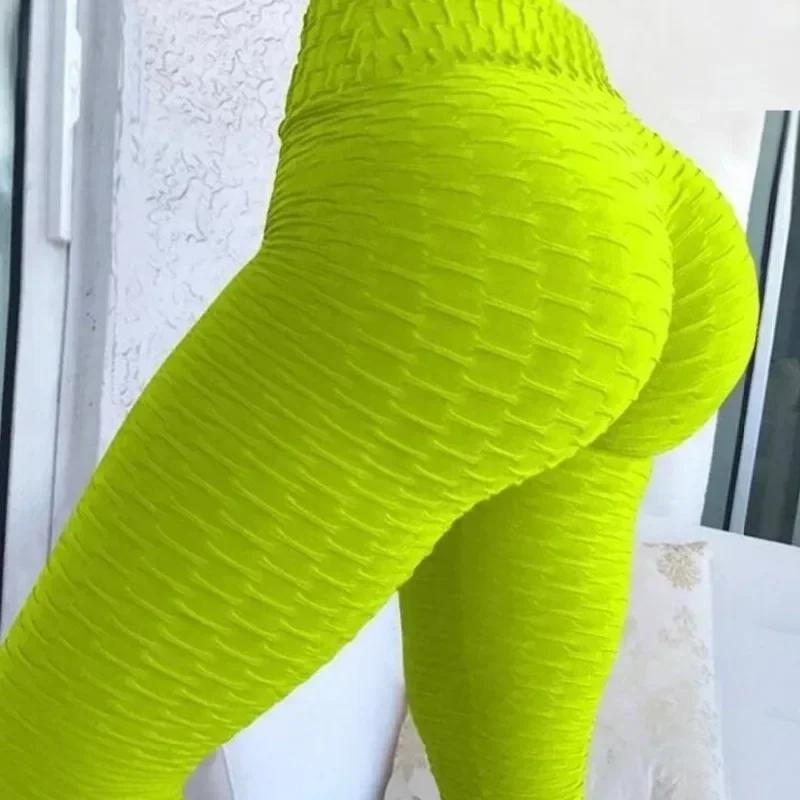 Leggings à bulles taille haute pour femmes, Leggings de Yoga sans couture, haute élasticité, levage 