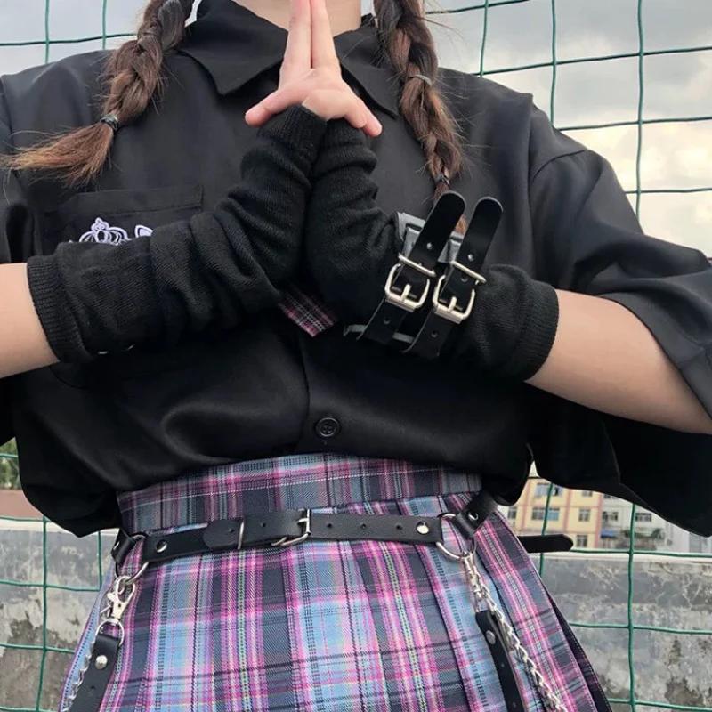 Gants chauds d'hiver à manches longues pour hommes et femmes, mitaines de coude tricotées Hip-Hop à 