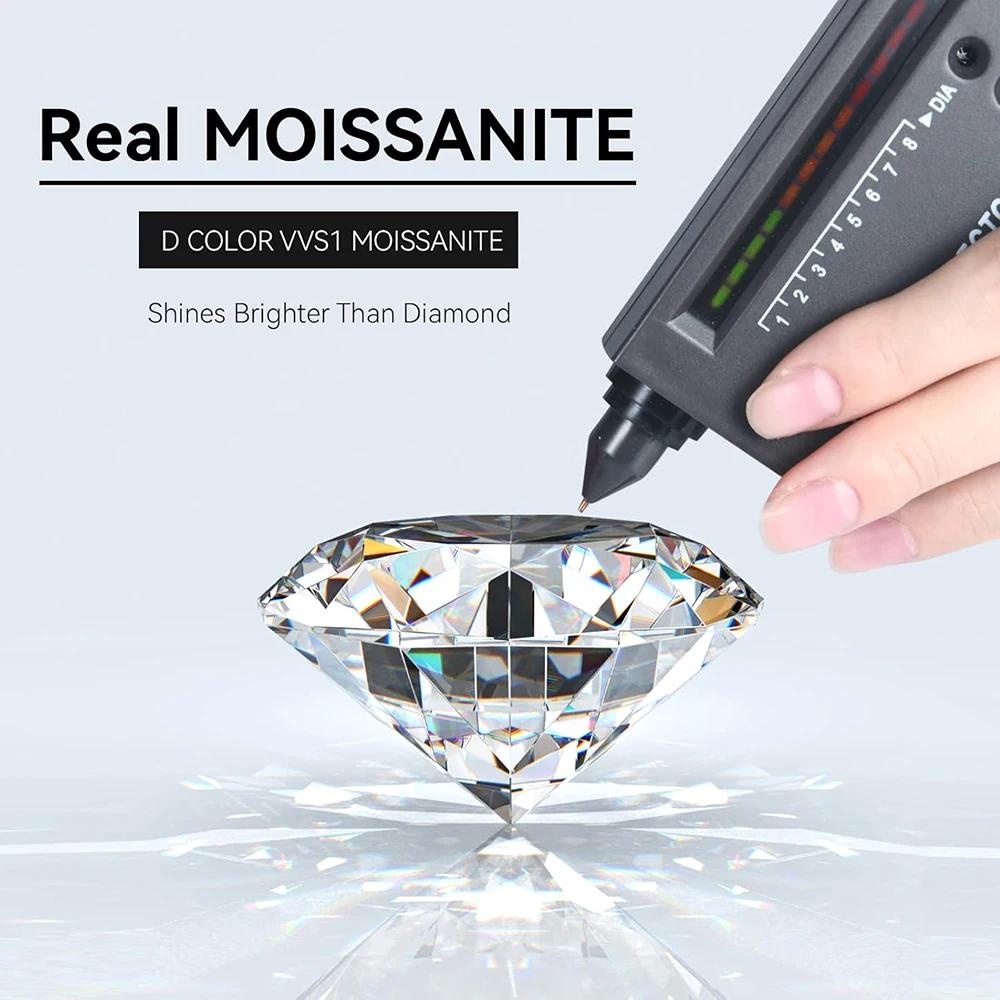 Boucles d'oreilles ovales en Moissanite pour femmes, 0,5-3 ct, avec certificat, Test de diamant réus