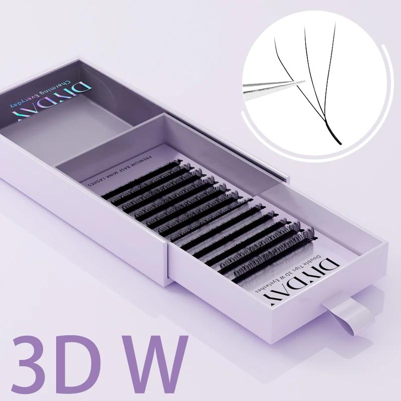 DIYDAY Extension de cils en forme de W 3d 4d 5d 6d 7d 8d W cils naturels doux préfabriqués effet de 