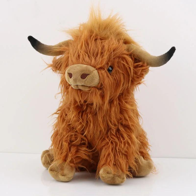 25cm Simulation Highland vache en peluche poupée animale doux en peluche Highland vache en peluche j