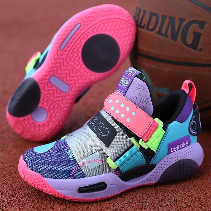 Chaussures de basket-ball pour enfants filles, rembourrées, Absorption des chocs, confortables, spor